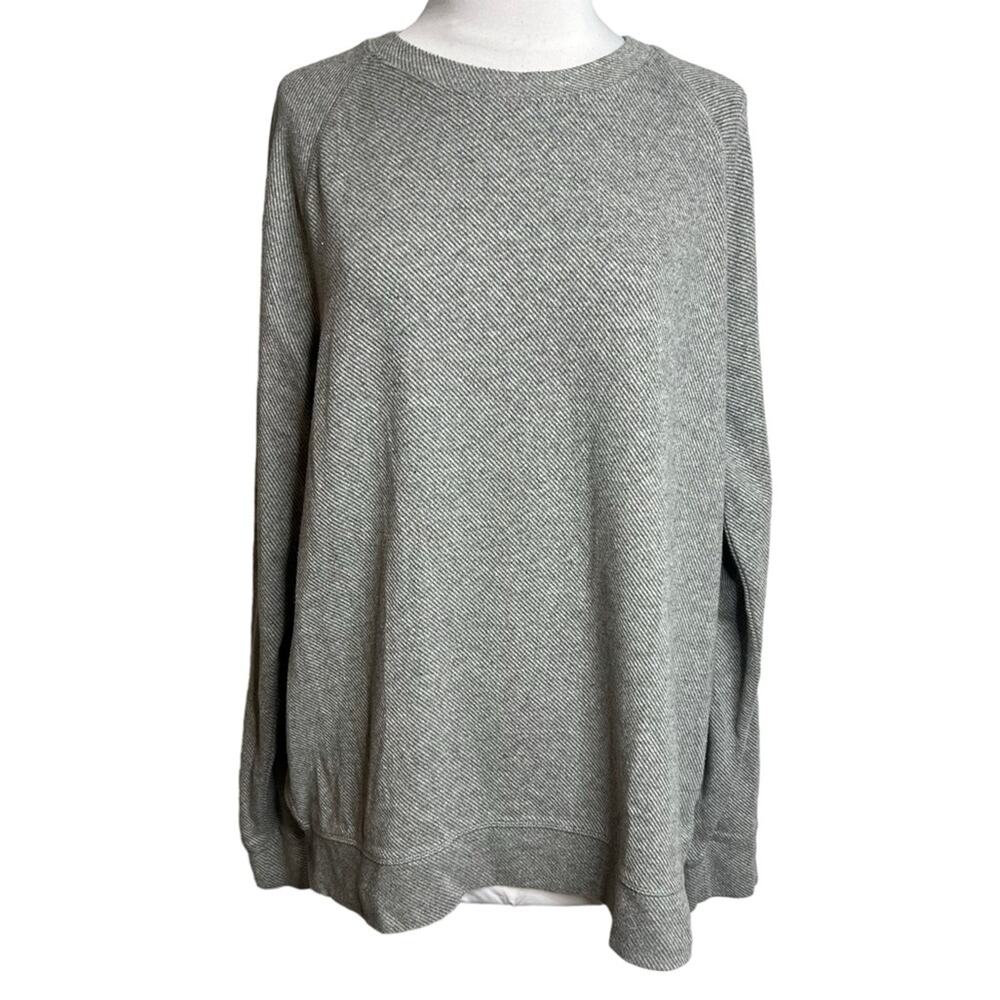 Faherty crewneck sweater herringbone gray‎ Sz XL